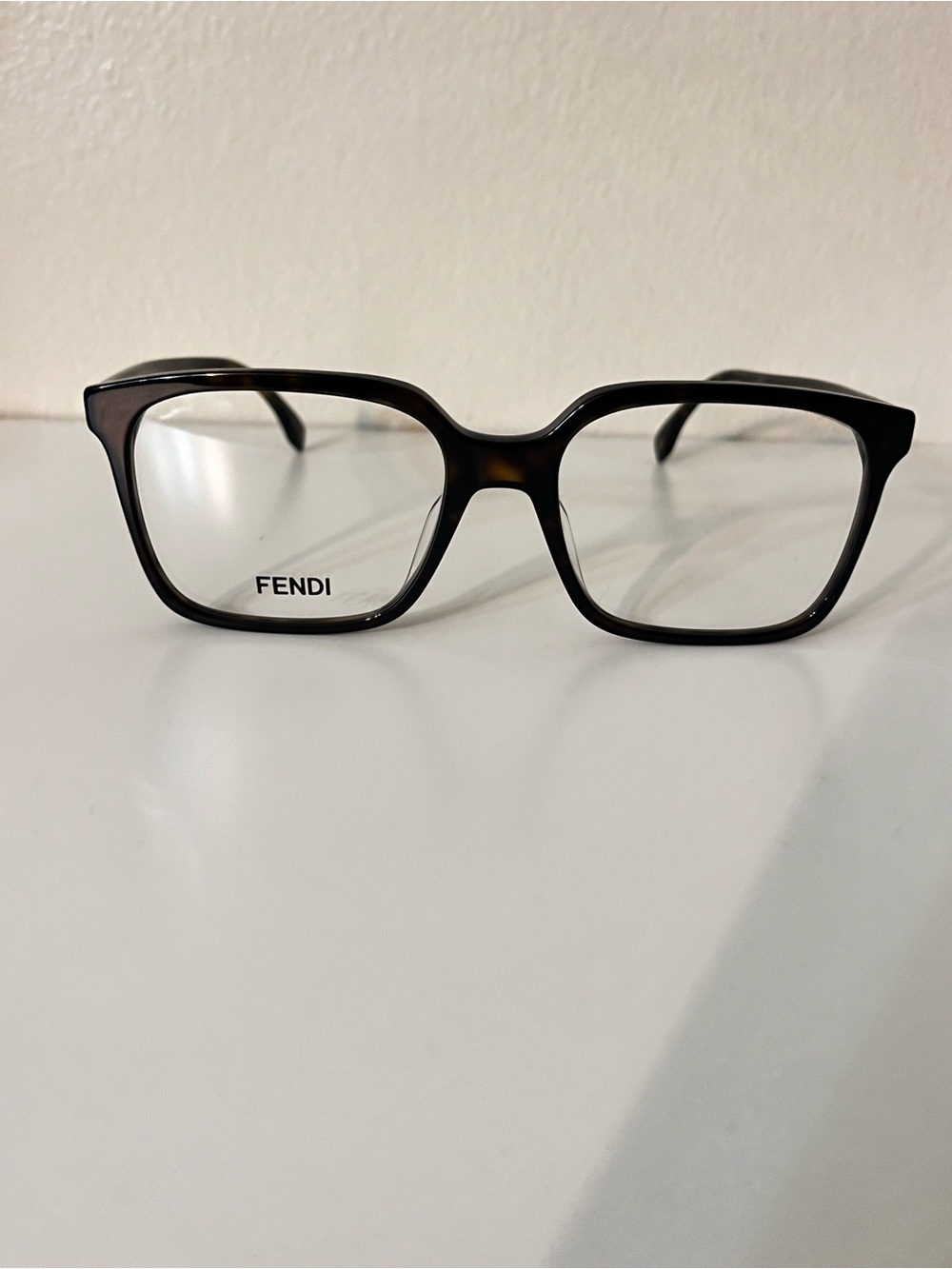 Fendi Men’s Dark Tortoiseshell Rectangular Optical Frames